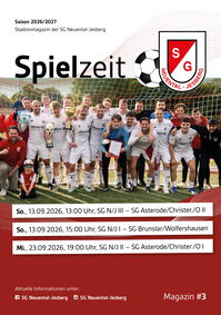 Titelseite des Stadionmagazins der SG Neuental-Jesberg, Heft Nr. 3